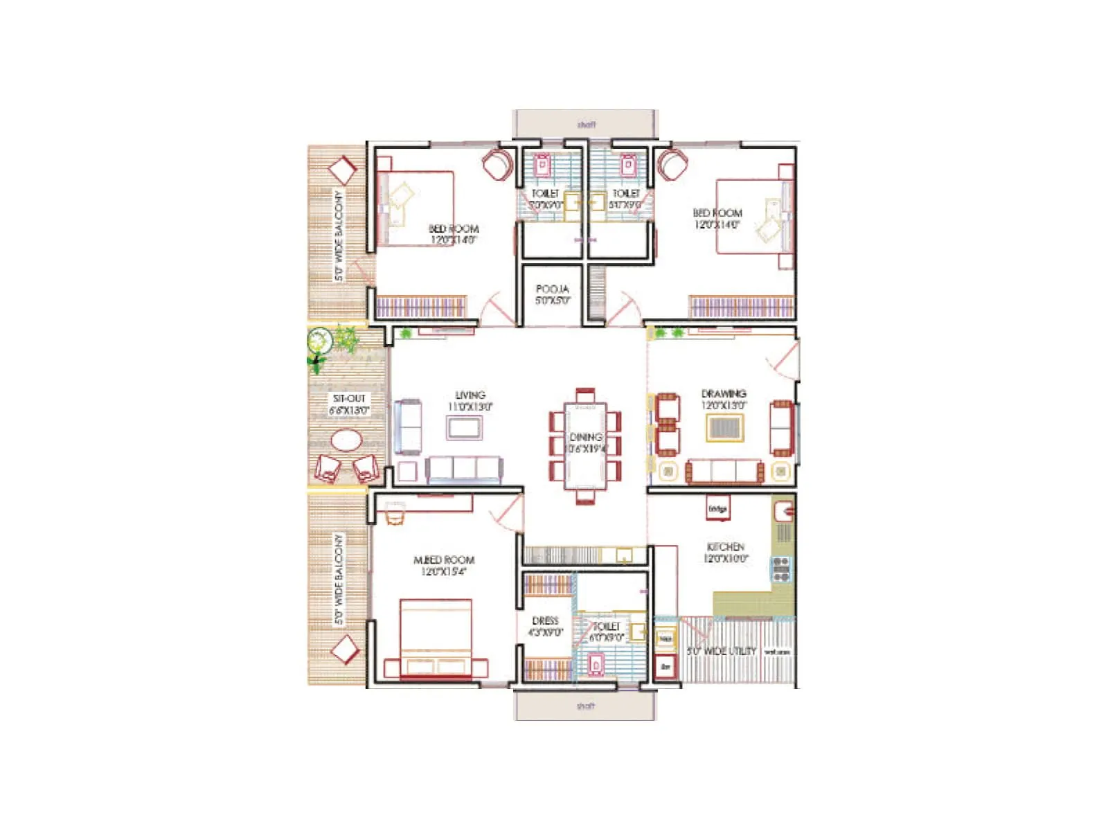 3bhk floor plan