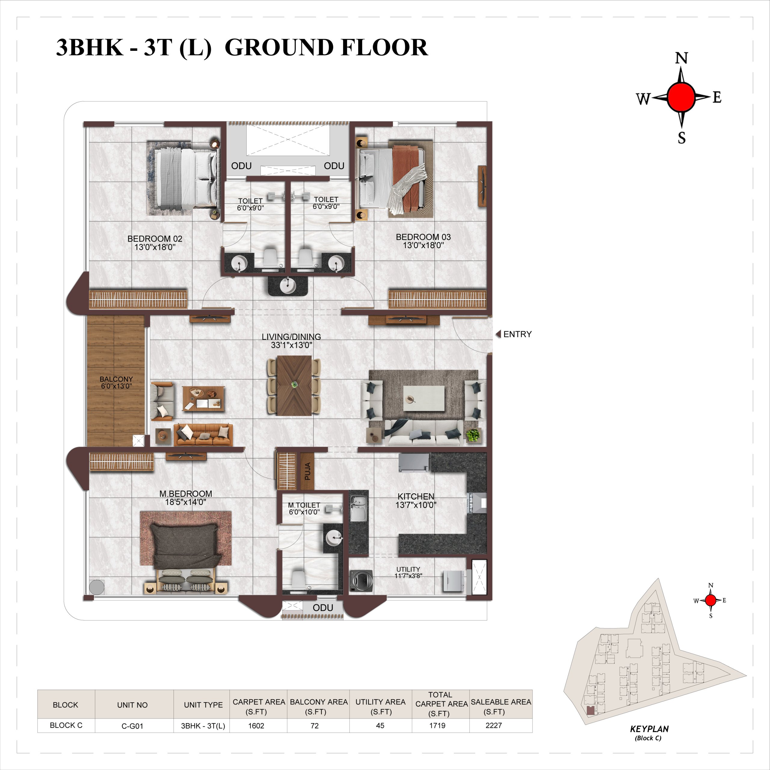 3bhk floor plan